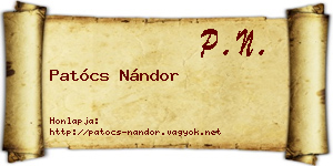 Patócs Nándor névjegykártya