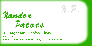 nandor patocs business card